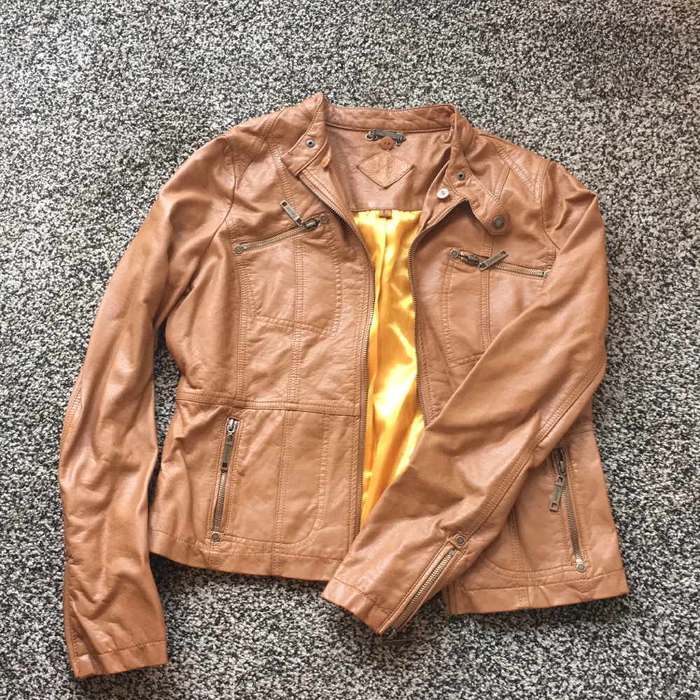 Brown leather jacket